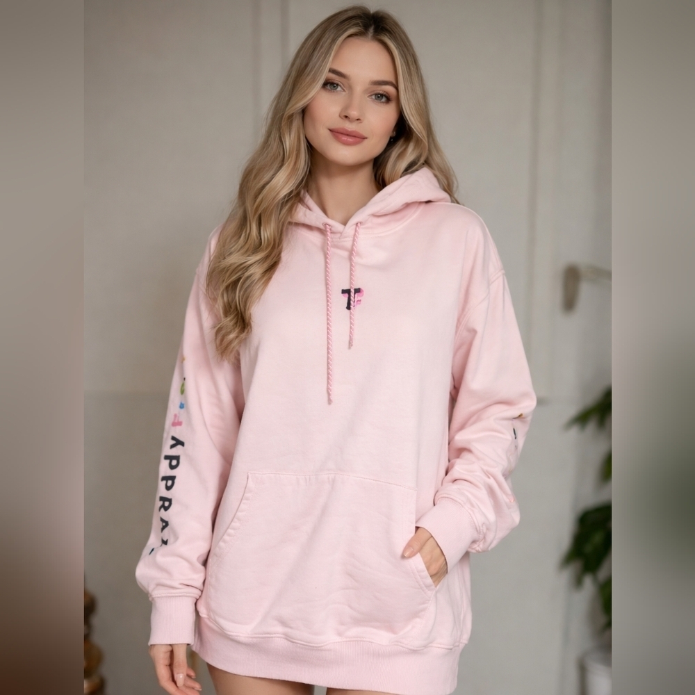Teddy Fresh Pink Logo Hoodie – Rare Style – Size M – 100% Cotton – Unisex